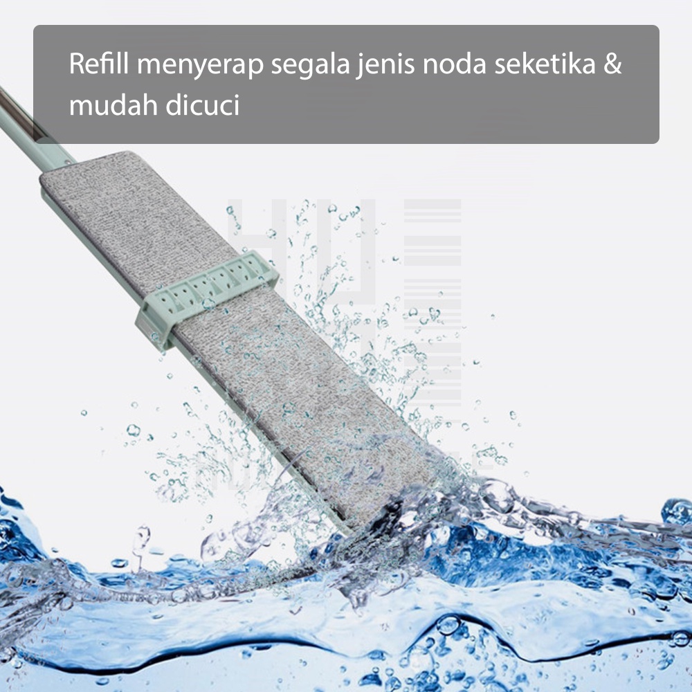 HUGO Refill Kain Alat Pel Lantai Ultra Mop Acline - Pel Lantai Tarik Biru Handsfree