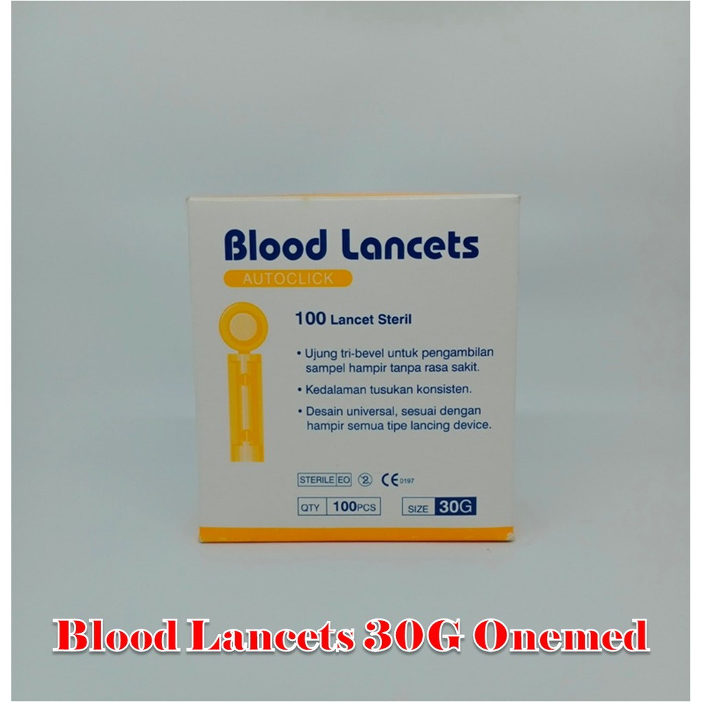 Jual Blood Lancet 30G Onemed Universal Harga Per Box isi 100 pcs
