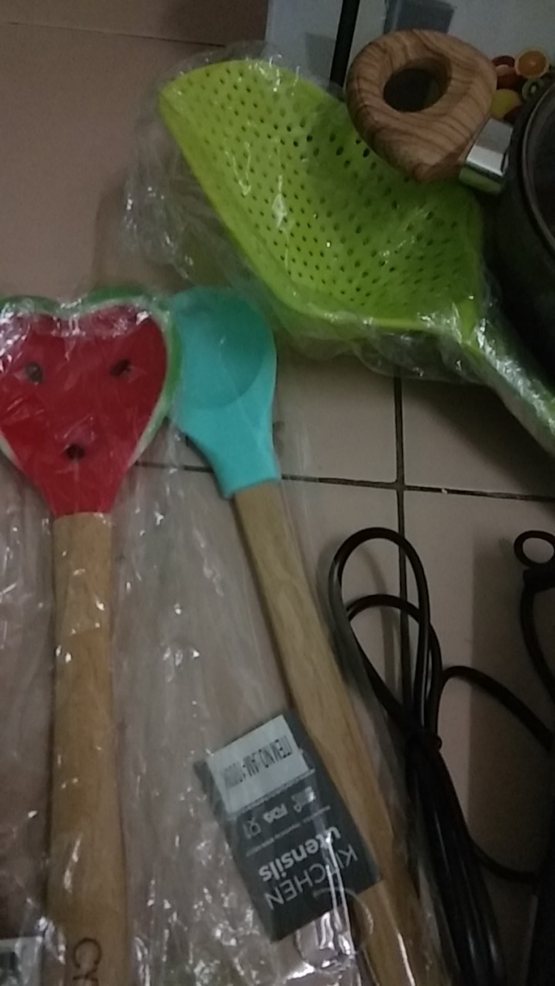 Spatula Spoon Silikon Cypruz Sendok Sodet Sutil Am1009 Gagang Bambu