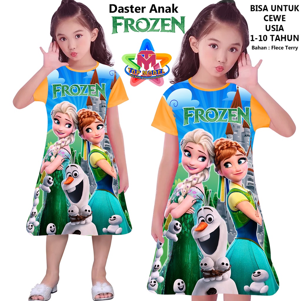 Drees Anak Perempuan Frozen Printing Dress Anak Murah Gaun Anak Wanita Tunik Anak TOP 00087 Dress Anak Terbaru Kekinian Anak Usia 1 - 10 Tahun Baju Anak Atasan Anak Gaun Anak Perempuan Baju Santai Baju Tidur Baju Main