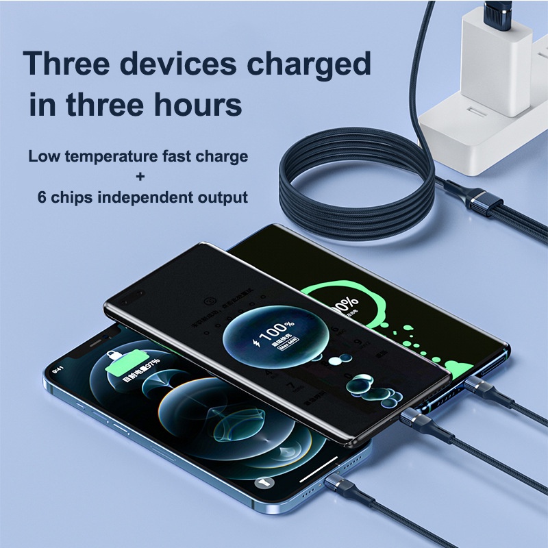 3in1 Kabel Data / Charger Micro Usb / Type C Fast Charging Untuk Handphone