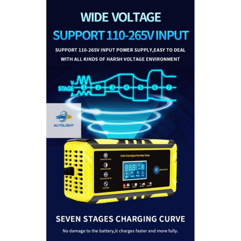 CHARGER AKI MOBIL&amp; MOTOR 12VOLT DAN 24VOLT REPAIR AKI OTOMATIS CHARGER AKI INTELLIGENT AUTOMATIC