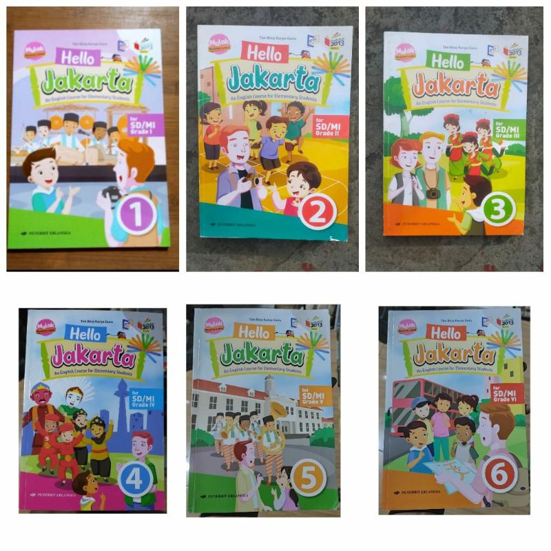 Buku Bekas Hello Jakarta Erlangga SD Kelas 1 2 3 4 5 dan 6 Kurtilas Revisi