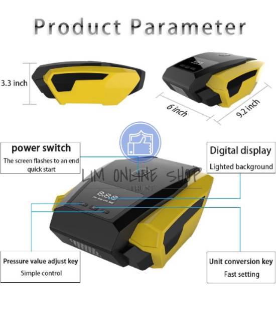 Kompresor Angin Mobil Air Compresor Portable Pompa Angin Portable Digital 150 Psi MODEL ELEGANT