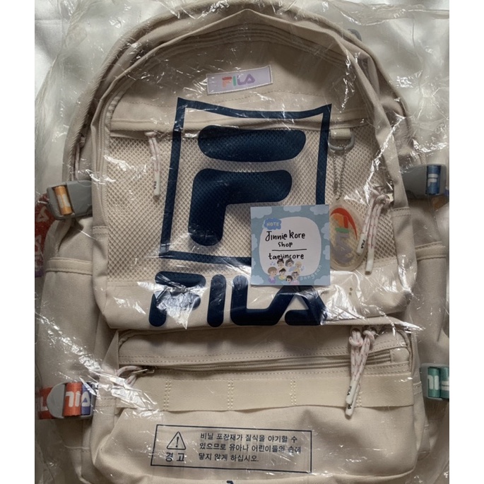 FILA X BTS OFFICIAL BACKPACK SUPER INFINITY S LINK WHITE JIN’S PICK WITH GIFT L HOLDER SET BROMIDE L