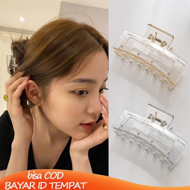 COD❤️Korea Temperamen piring jepit rambut aksesoris rambut mandi besar klip hiu Retro Untuk Wanita perempuan Murah Import Aksesoris Perhiasan Ready Stock