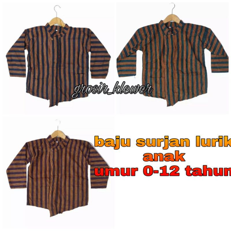 BAJU ADAT ANAK//SURJAN LURIK ANAK//SIZE TK,SD