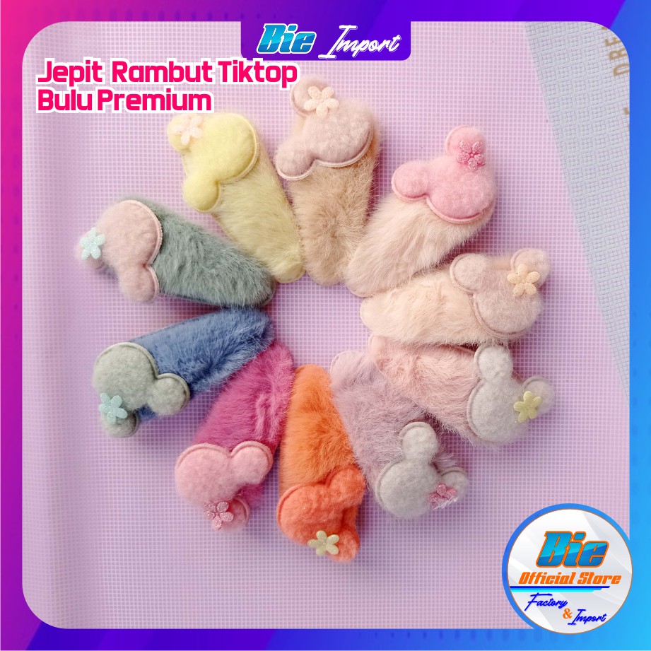 Jepit Rambut Anak Bulu Karakter Premium Impor Best Seller