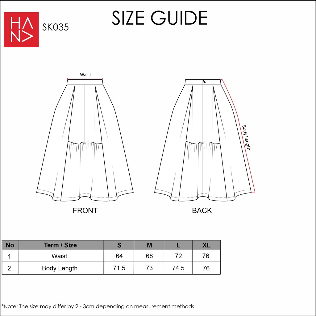 Hana Fashion - Casual Midi Skirt Rok Wanita Kerja - SK035