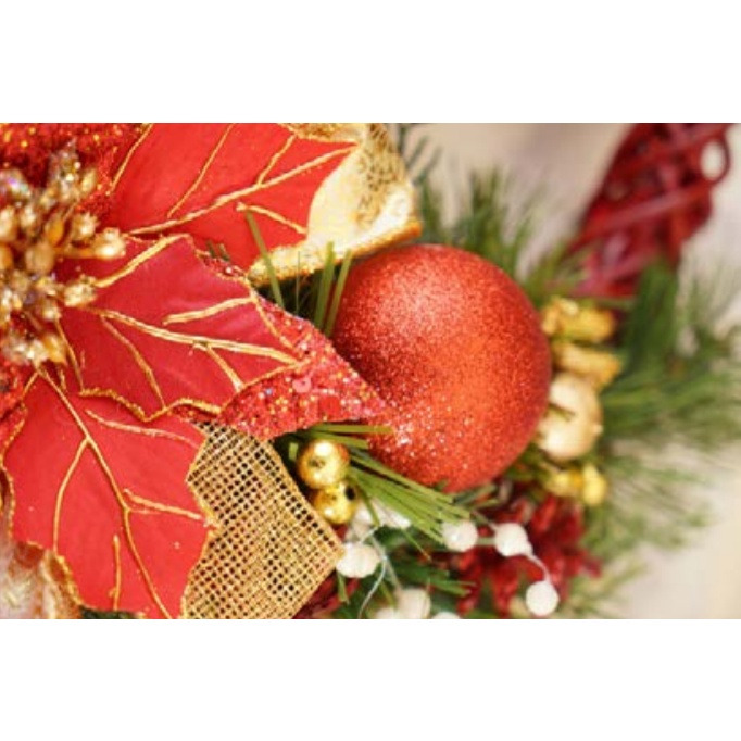 Pajangan Natal Wreath Traditional Red