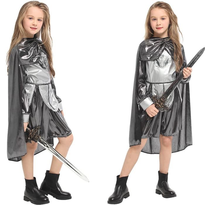 SILVER KNIGHT girl costume cosplay haloween kostum anak ksatria