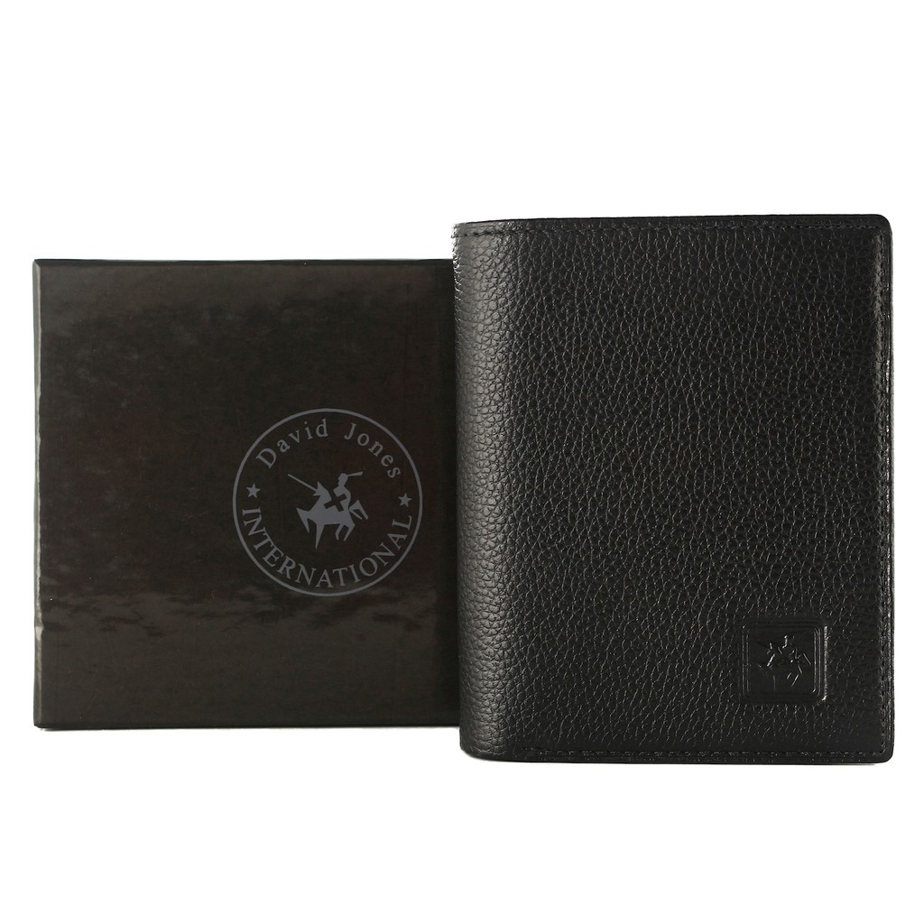 TOKOKOE - Dompet Pria model Berdiri bahan Kulit Premium Dompet Lipat - David Jones 101 Black