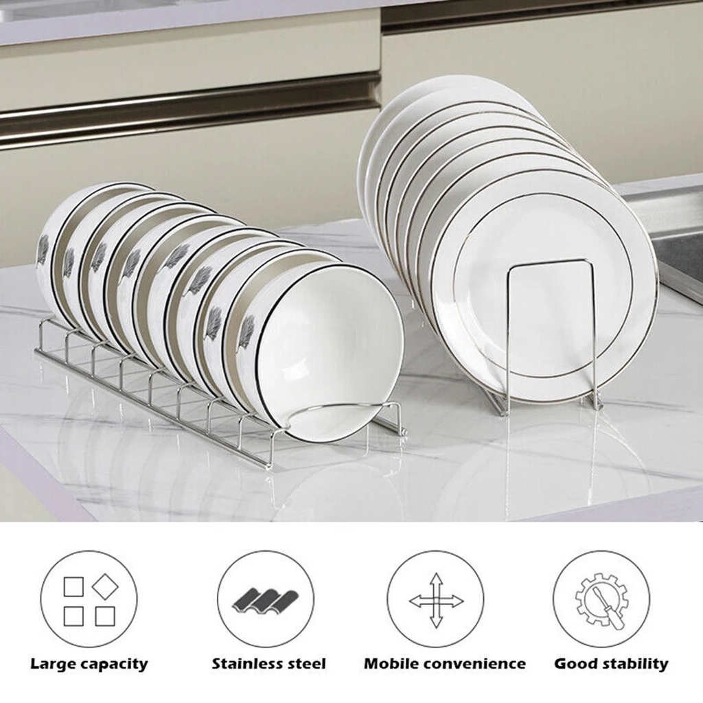 Rak Pengering Piring / Gelas Bahan Stainless Steel Untuk Dapur