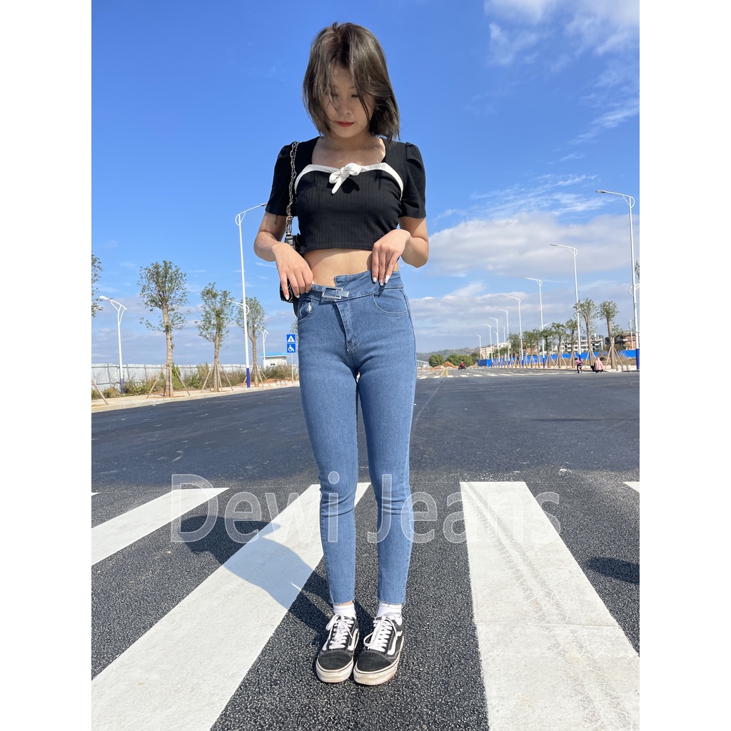 L.A.Outlet J46 wanita hitam murni Jeans Celana Panjang HW Kulot Jeans Boyfriend Jeans Korea Jeans Celana Jeans Impor jeans highwaist celana korean style celana jeans wanita jeans korea celana jeans kulot