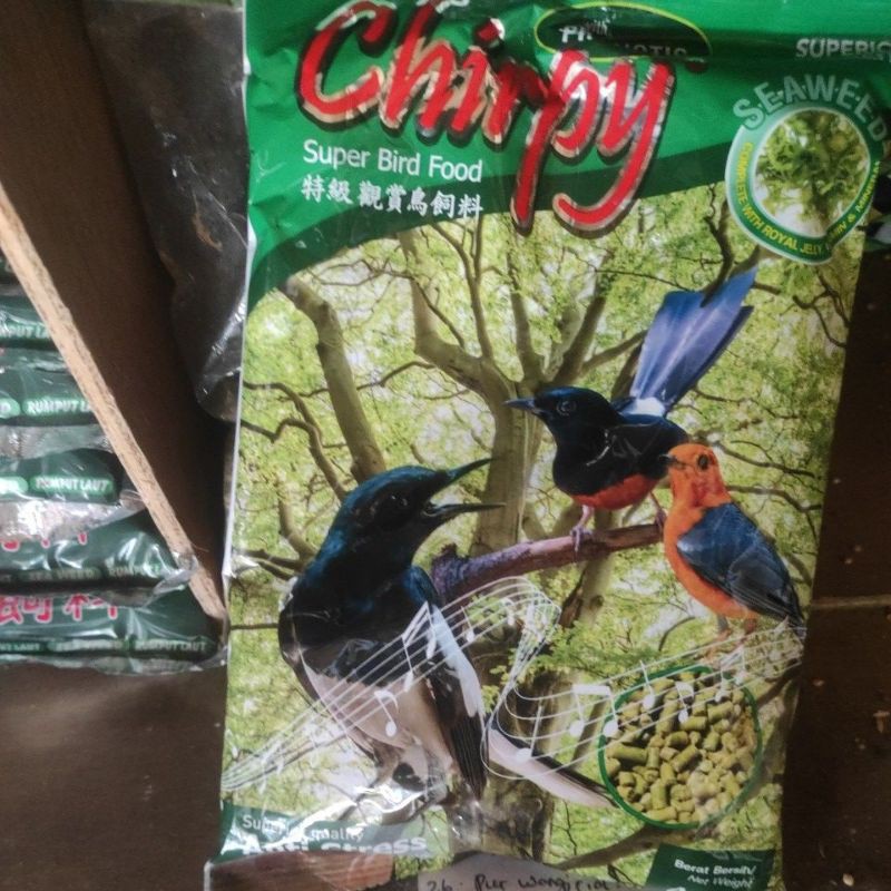 chirpy rumput laut pakan burung kasar seaweed voer murai Kacer dll