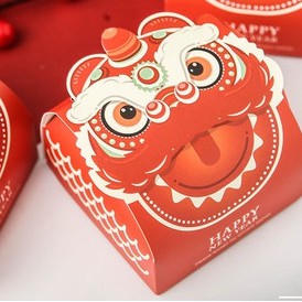 

6pcs Kotak Kemasan Kado Hadiah / Gift Box Kue Imlek Barongsai