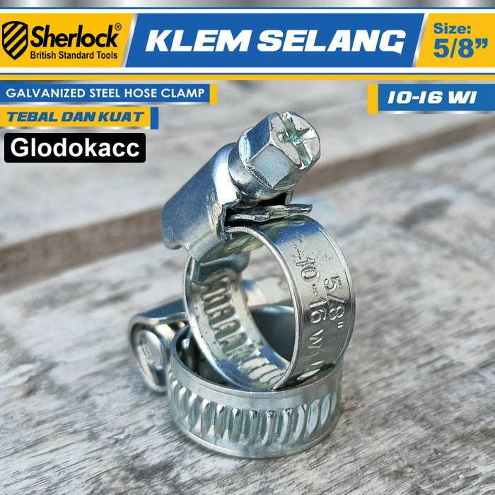 Klem Selang / Hose Clamp Gas Sherlock 5/8&quot; (1 kotak isi 2 pcs)