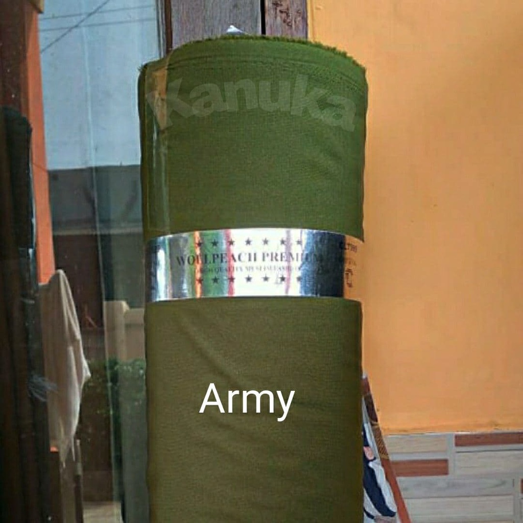 Kain Wolfis Meteran Warna Army