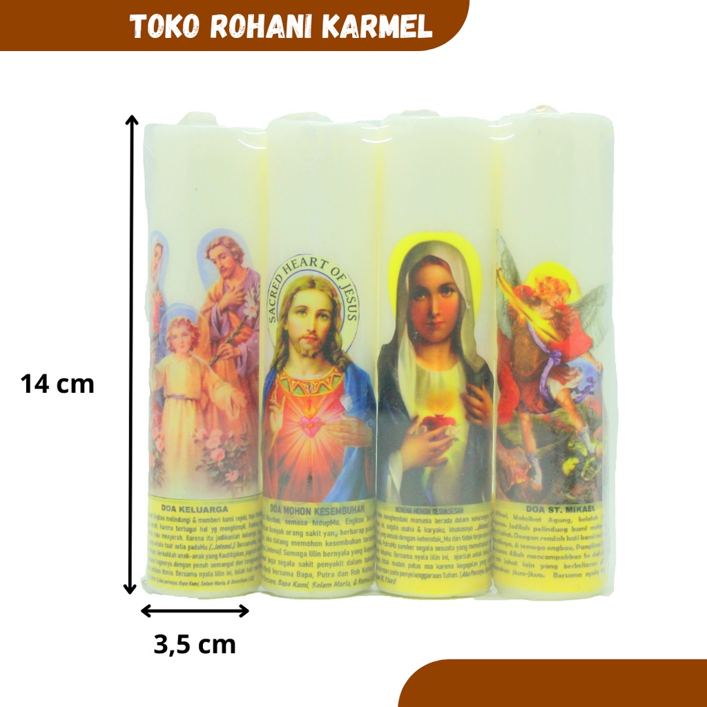 LILIN DOA ISI 4 PCS / LILIN DOA BERGAMBAR / LILIN DOA KATOLIK