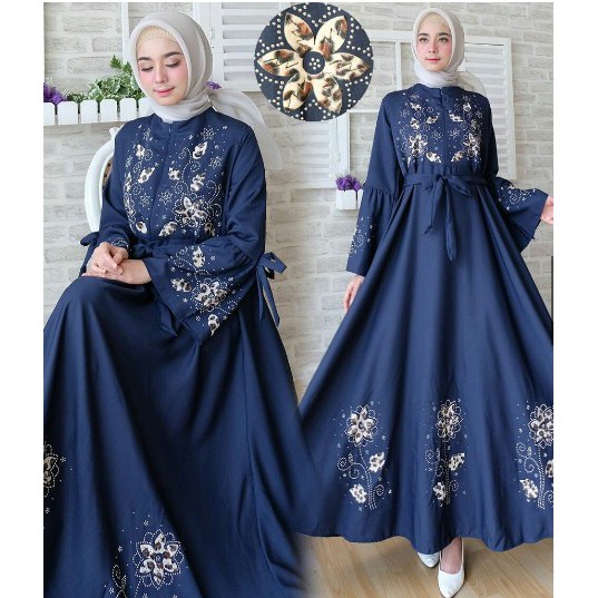 Baju Gamis Wanita Gaun Kondangan Pesta Wanita Kekinian Terbaru 2022 Murah Baju Muslim Wanita Gamis M