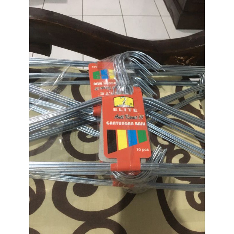 Hanger Kawat 10pcs / Gantungan Baju Laundry Stainless Anti Karat Murah