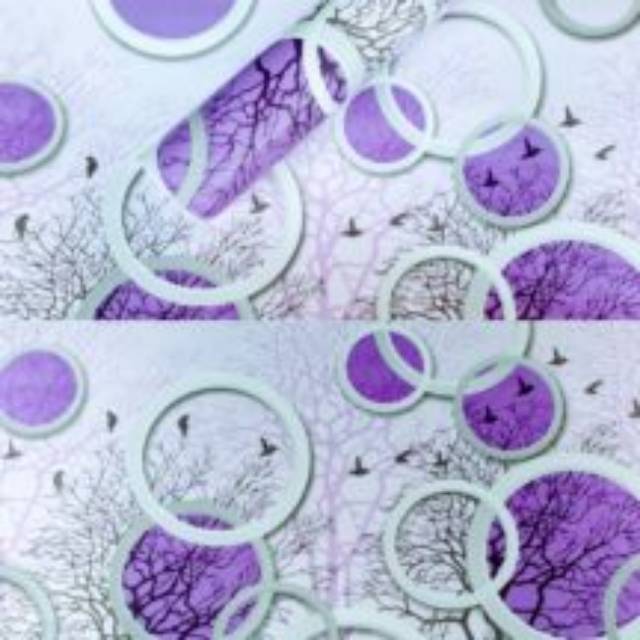 Grosir walpaper stiker dinding 3d motif lingkaran pohon warna ungu