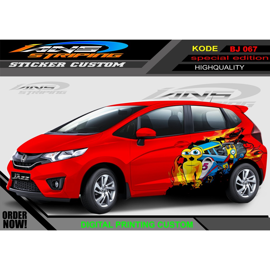 STIKER MOBIL SAMPING HONDA JAZZ/ DECAL STIKER MOBIL JAZZ,BRIO,AVANZA DLL DEMI FULL