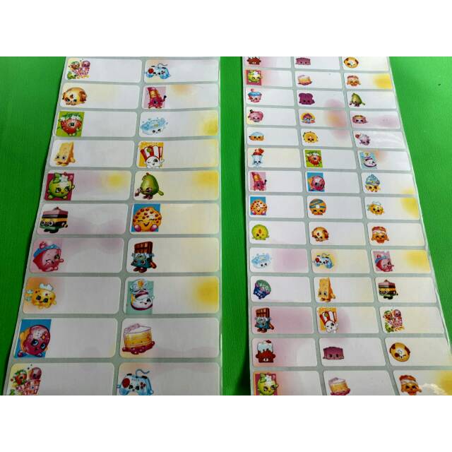

SHOPKINS Stiker label nama waterproof anti air murah