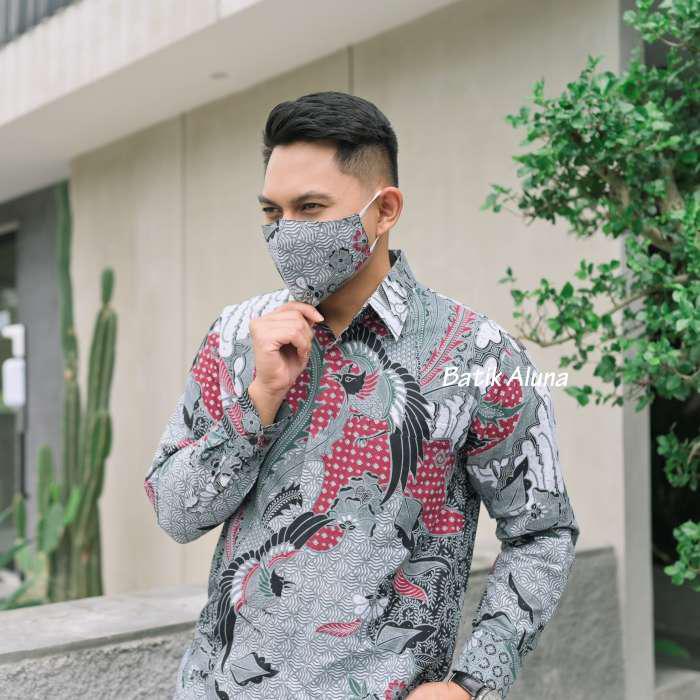 Baju Batik Cowok Lengan Panjang Modern Kemeja Batik Pria Premium Original Produksi Aluna Gba 108