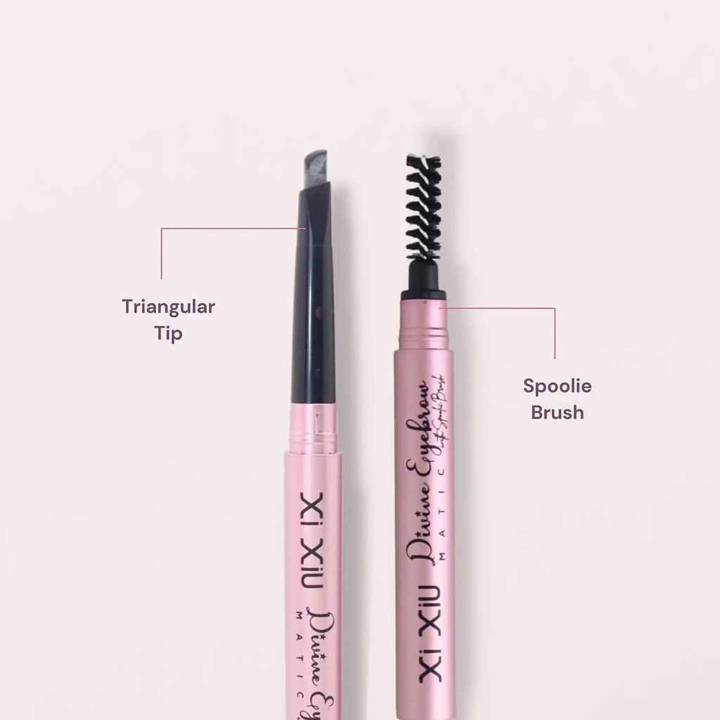 ⭐BAGUS⭐ XI XIU Divine EYEBROW Matic With Spoolic Brush Black | Brown |  Pensil Alis Waterproof Hitam Coklat