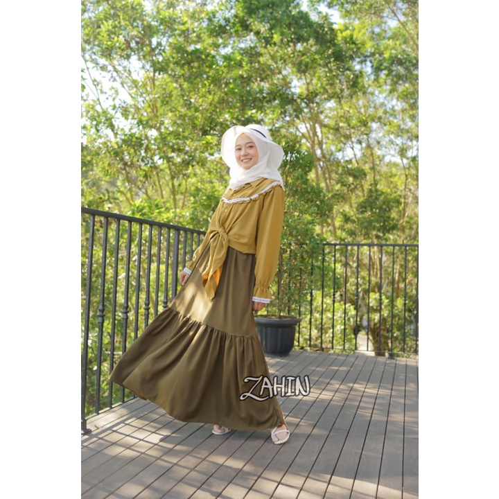 GAMIS raisa zahin ori dress set outherTERBARU itycrepe modis modern hits casual ootd muslimah fashion style