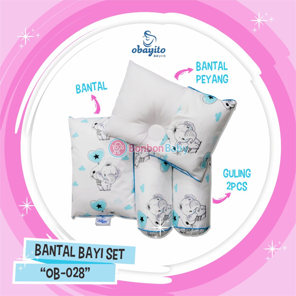 Obayito bantal 2 guling 2 baby katun jepang OB-028