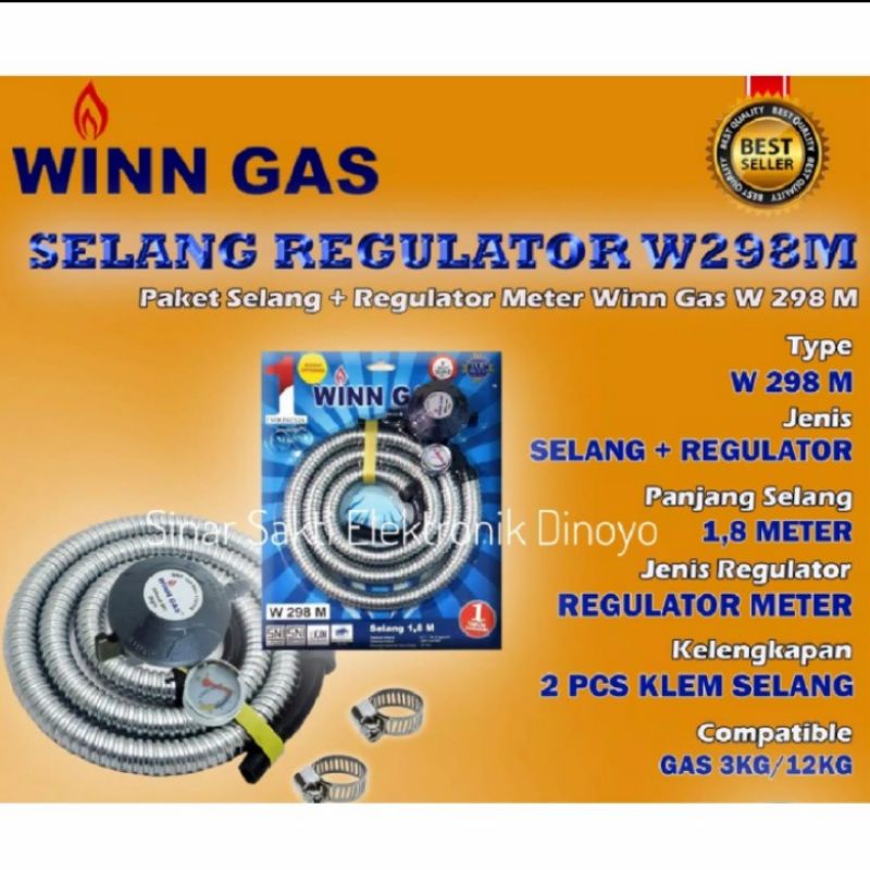 Selang paket regulator kompor gas LPG elpiji Winn Gas / selang set SNI