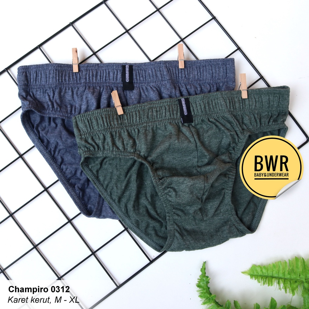 [ 3pc ] CD CHAMPIRO MIKA C 0312-C | Celana Dalam Pria [III R3/T3] Karet Kerut - Bwr