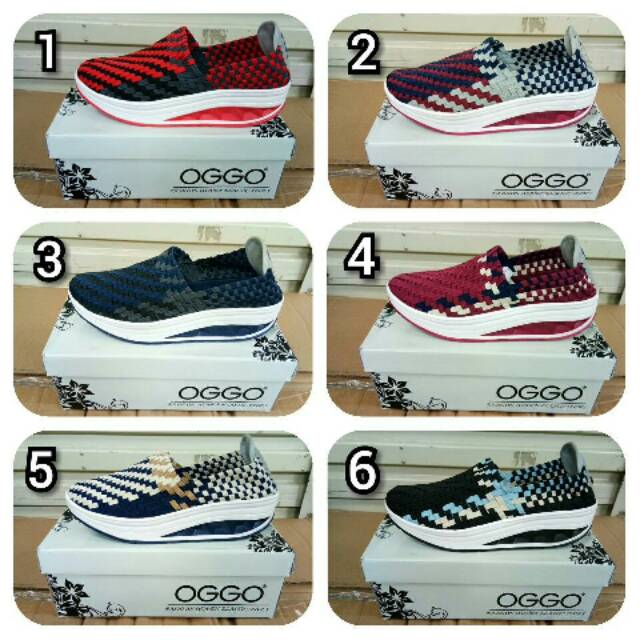 Sepatu wanita rajut anyaman OGGO 911 wedges