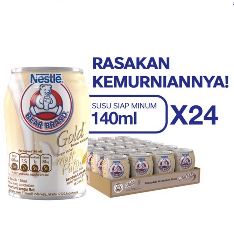 

Bear Brand Gold White Malt/White Tea 140ml (24 pcs)