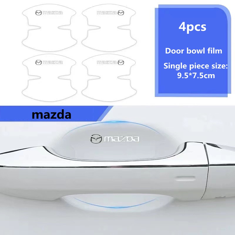 Stiker Pelindung Gagang Pintu Mobil Transparan anti Gores / Debu Untuk mazda