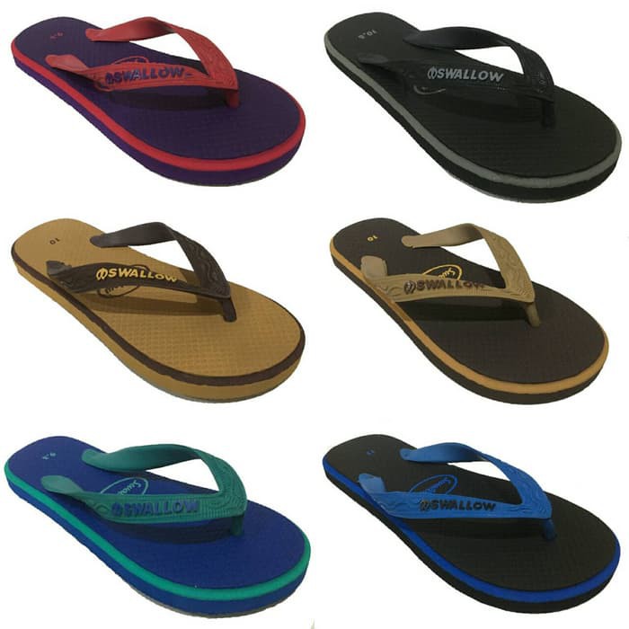 Sandal / Sendal Jepit Pria Swallow Premium / Sandal Jepit Pantai - Merah- 39