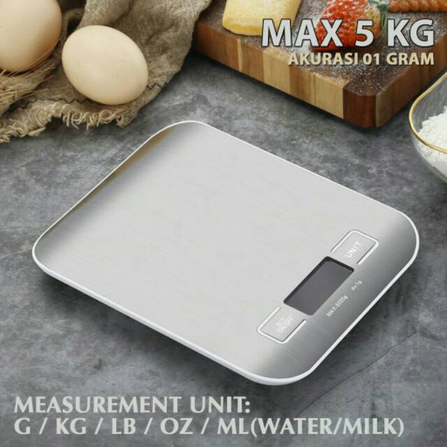 TIMBANGAN DAPUR EMAS GRAM DIGITAL SCALE 1KG 5KG AKURAT ADA FUNGSI TARE