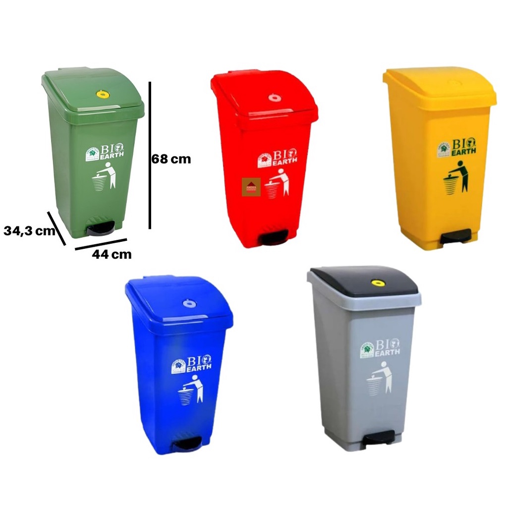 Tempat Sampah tong sampah injak  Kotak Sampah green leaf BIO Step On Dustbin 50 liter 2160