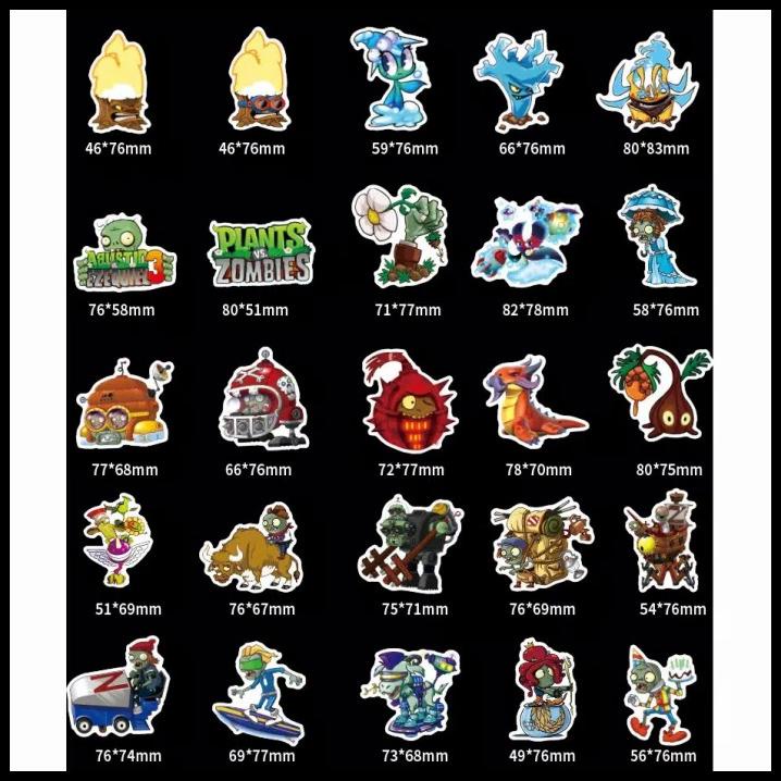 

100Pcs Stiker Plants Vs. Zombies Sticker Game Plant Vs Zombie Games