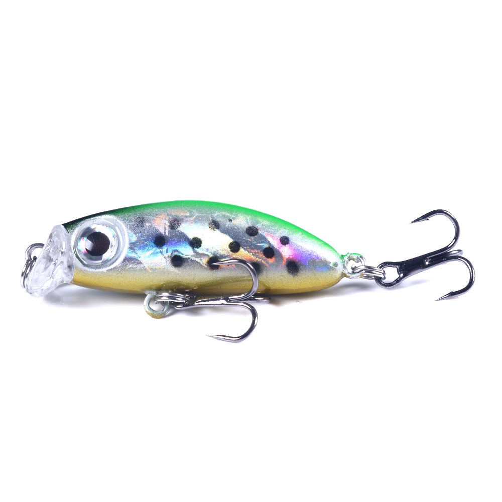 Hengjia 1pc Umpan Pancing Ikan Kecil 3d 42mm 3.1g Casting Bait Sinking Minnow Fishing Lure 5 color Laser Hard Plastic Bait Tackle