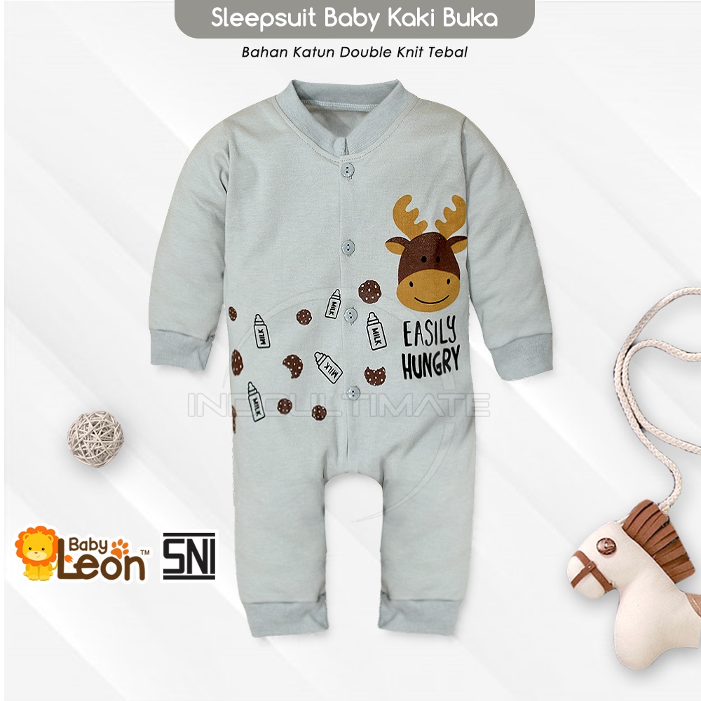 SNI Jumpsuit panjang BABY LEON 0-12 bulan COTTON Jumper Bayi Baju Tidur Bayi Anak BC-071 Piyama kaos-Deer