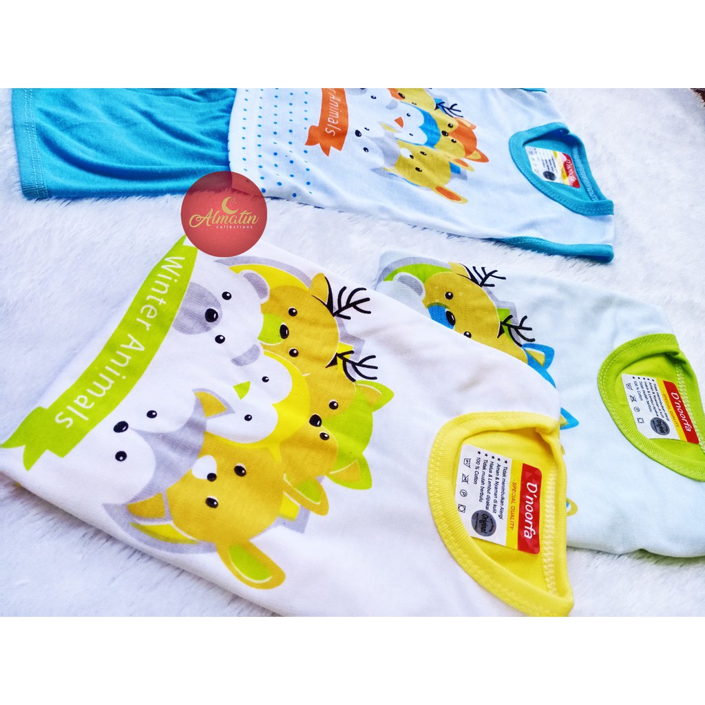 3 Pcs Setelan Baju Bayi Murah Lengan Kutung D noorfa. 0-8 Bulan. Bahan Lembut &amp; Adem, Harga Konveksi