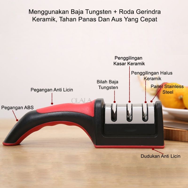 Alat Pengasah Pisau Gunting Asahan Knife Sharepener Swift Sharp | Alat Asahan Pengasah Penajam Pisau Gunting Profesional Tajam Dalam 5 Detik