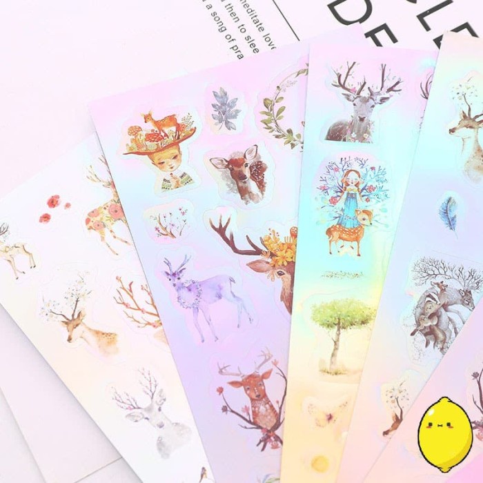 

Terbatas Majestic Deer Hologram Diary Deco Stickers / Stiker / Penanda Buku Bagus