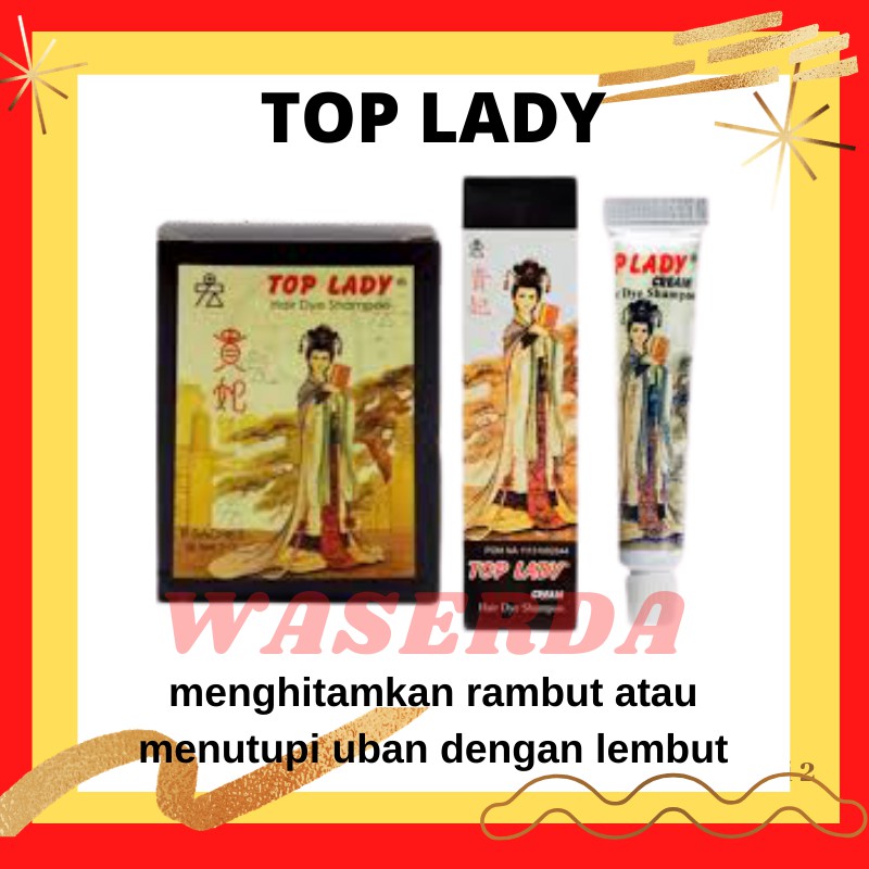 Shampoo TOP LADY CREAM TUBE DYE shampo semir rambut sampo pewarna rambut hitam