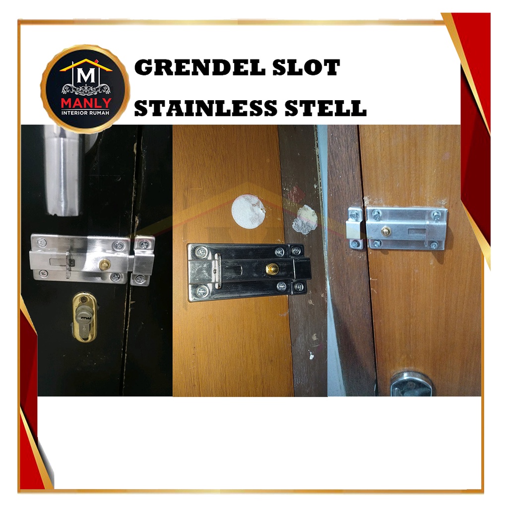 Grendel slot Pintu/ Slot Pintu/Selop Kunci Pintu/Grandel stanless stell  Otomatis 3 inchi &amp; 4 inchi
