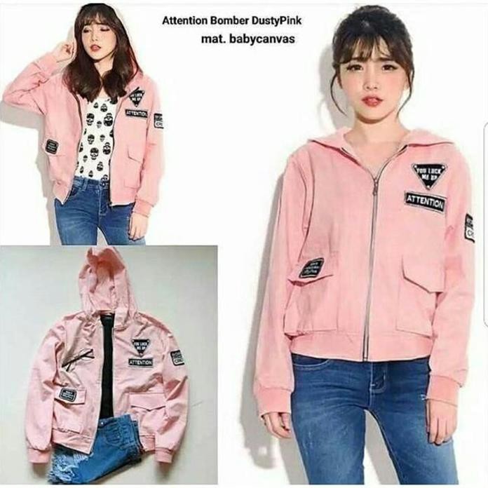 Promo Baju Atasan Wanita Jaket Wanita Bomber Attention Jacket Tavic