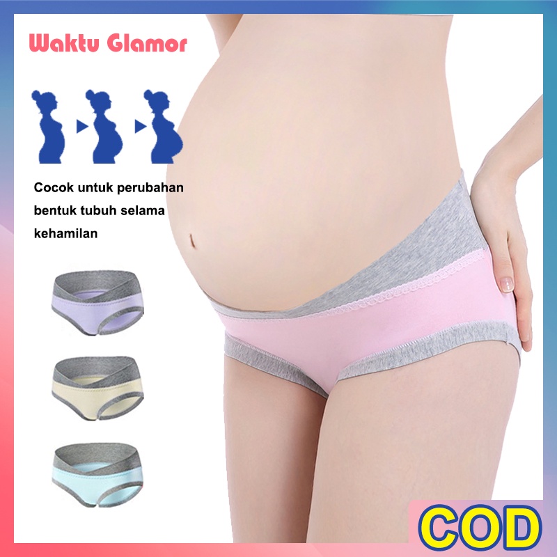 Celana Dalam Hamil Katun Pinggang Rendah / CD Hamil Maternity Panty / CD Ibu Hamil All Size 20022